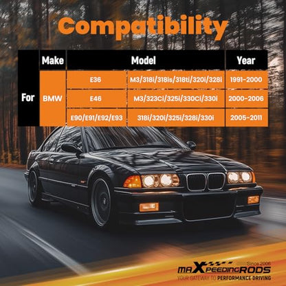 maXpeedingrods Front Adjustable Sway Bar End Links for BMW 3 Series E36 E46 M3 E90 E91 E92 E93, Heavy Duty Steel Sway Bar Link Suspension Kit