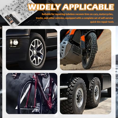 60PCS 2-Size Tire Plug Kit with Tire Sealant Glue & Screwdriver - color: 2 Size/60PCS+Glue
