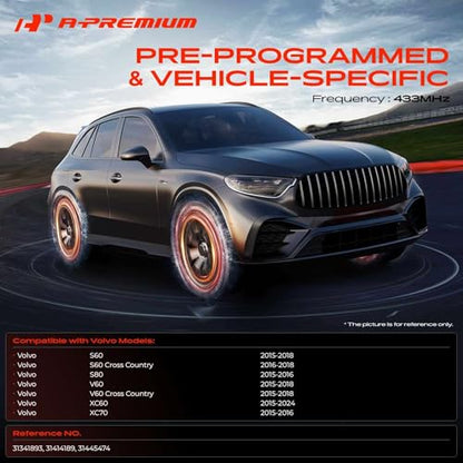 A-Premium 433MHz Pre-programmed TPMS Sensor Tire Pressure Monitoring Sensor