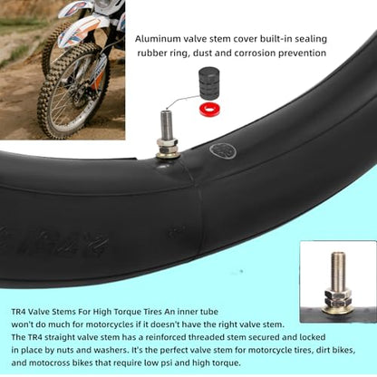 70/100-19 80/100-19 2.75/3.00-19 3.00-19 Electric Dirt Bike Inner Tube Heavy Duty - 2.1 mm Thickness for Surron Light Bee X Talaria UltraBee EridePro X160/X260 CRF 100F 125FB 150F 450R