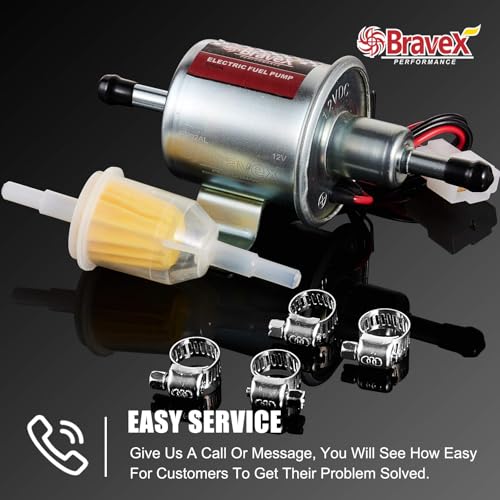 Bravex Electric Fuel Pump HEP-02A 12V Low Pressure 2.5-4 PSI Universal - color: HEP-02A (2.5-4 PSI)