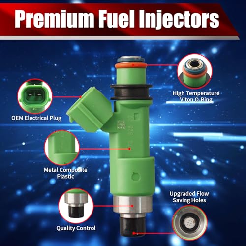 Set of 6 Fuel Injectors 16611AA740 FJ1079 Replacement - size: FJ1079