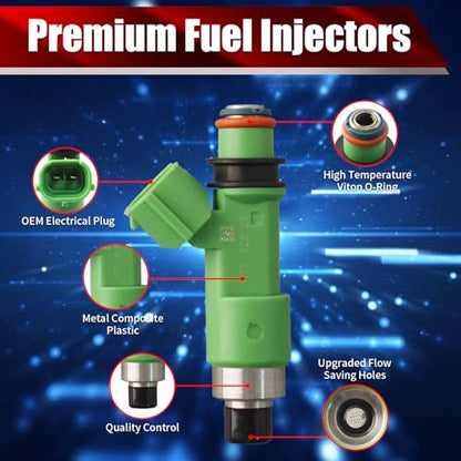 Set of 6 Fuel Injectors 16611AA740 FJ1079 Replacement - size: FJ1079