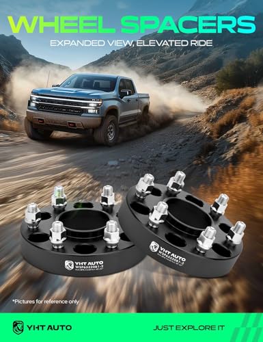 YHTAUTO 6x5.5 Hub Centric Wheel Spacers 1.25 Inch for Chevy, GMC, Cadillac - color: Black, size: 1.25 Inch(2PCS)