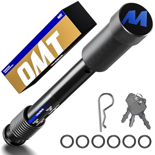 OMT Locking Hitch Pin Set with 5/8" Pin for 2 2.5 3 Inch Receiver - color: Black, size: 2, 2.5 & 3 in - 1 Pack