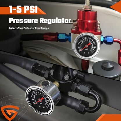 GEARLAST 1-5 PSI Fuel Pressure Regulator Carburetor Carb Fuel Pump Kit