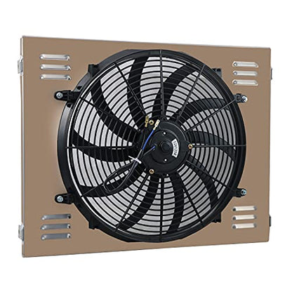 Full Aluminum Racing Cooling Radiator with Shroud Fan Compatible with 1972-1979 DODGE D/W 100 200 300 PICKUP 5.2L 5.9L