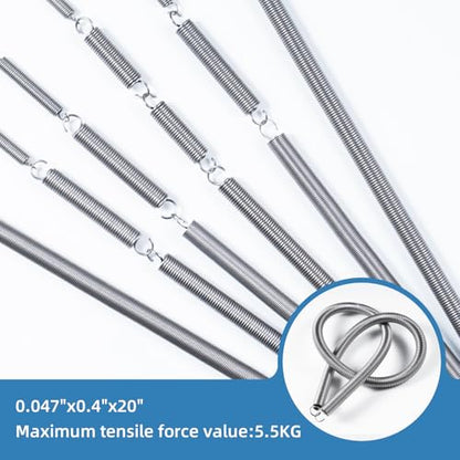 4pcs Extension Springs,0.047"x0.4"x20" 304 Stainless Steel - size: 0.047"x0.4"x20"