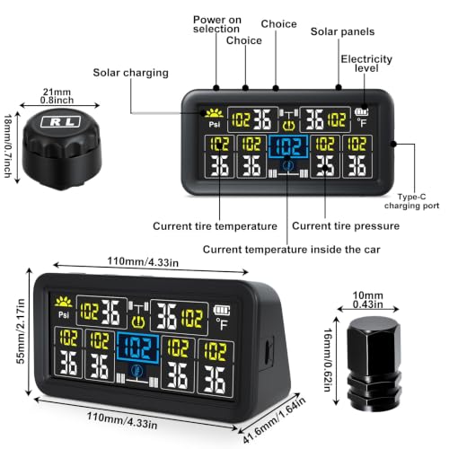 Rv Tire Pressure Monitoring System, Tire Pressure Monitor - size: 6 Sensors