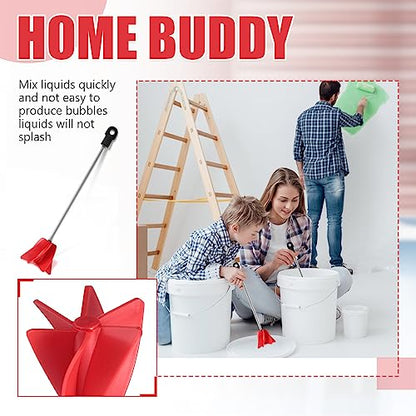 Loosh 6 Pcs 11" Paint Stirrer for Drill, Paint Mixer Attachment, Red - color: Red, size: 11"