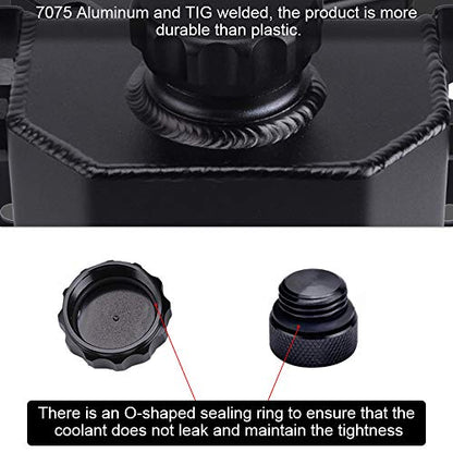 Universal 1L Coolant Overflow Tank, Aluminum Coolant Reservoir Tank, Black - size: 1L-Black