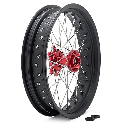 TOFR CNC 17"x3.5" Spoke Front Wheel Red Hub Rim for Surron Ultra Bee - color: Red, size: 17" Front N/A Rear