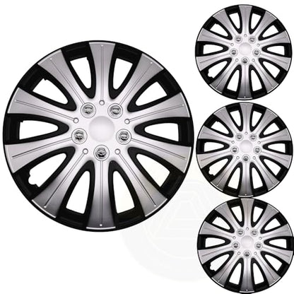 Akcsport Premium Hubcaps Wheel Covers for Toyota Nissan Kia Volkswagon 15 inch to 17 inch (Supreme Silver, 15 Inch) - size: 15 Inch, style: Supreme Silver