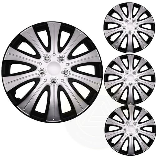 Akcsport Premium Hubcaps Wheel Covers for Toyota Nissan Kia Volkswagon 15 inch to 17 inch (Supreme Silver, 15 Inch) - size: 15 Inch, style: Supreme Silver