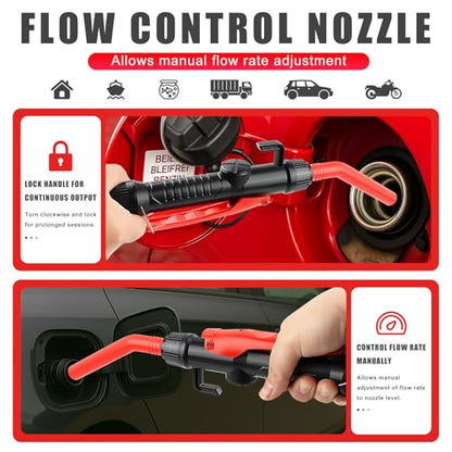 Knoweasy Battery-Powered Transfer Pump, Portable Electric Siphon for Gas, Diesel, Water, 2.2 GPM Flow, 16-Inch Tube Fits 3-5 Gal Cans, Multi-Purpose Fluid Extractor and Oil Mover