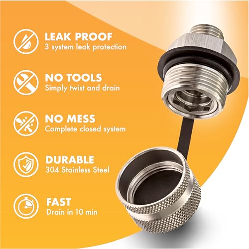 ValvoMax Oil Drain Valve – Quick Twist Oil Drain Plug for Mess-Free DIY Oil Changes – No Tools Required – M12-1.50 Thread Size – Veteran-Owned American Brand - size: M12-1.50