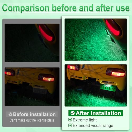 LivTee License Plate Light, Extremely Bright LED License Plate Lights Assembly for Trailer UTV ATV Truck RV Boat, Green - color: Green