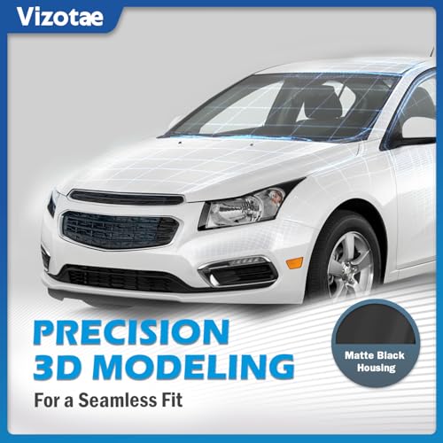 Headlights with Bulbs for 2011-2015 Chevy Cruze Diesel, 2015 Cruze L - color: Black | With High & Low Beam Bulbs
