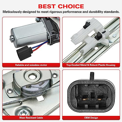 BDFHYK 751-648 Power Window Regulator with Motor Front Left Driver Side for Fiat 500 2012-2019| 52060971, 51876269, 68070267AC | 2012 2013 2014 2015 2016 2017 2018 2019 - size: Front Left