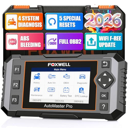 Upgrade of NT604, 2026 FOXWELL NT614 Elite OBD2 Scanner with 5 Resets (ABS Bleeding, EPB, Oil, SAS, Throttle), 4 Systems Code Reader, WiFi Update, AutoVIN, Live Data Car Scanner for DIY Mechanics