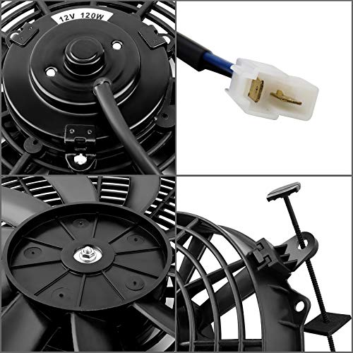 MONOKING 2PCS 16" 16 inch Electric Radiator Fan Universal High Performance Reversible 16inch Electric Engine Radiator Cooling Fans with Mounting Kit 2500 CFM 12 Volts 10 Amps 120 Watts, Black - size: 16 Inch-2PCS