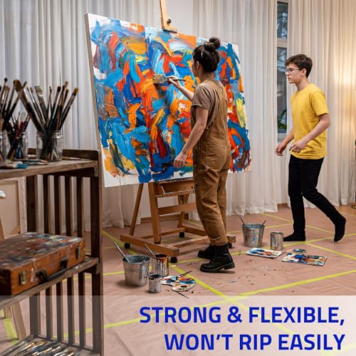 Seajan 12 Rolls Masking Paper Roll with Tape, 50 Feet, Assorted Size - size: Assorted Size