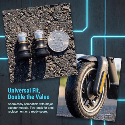 Tubeless Tire Valve Stems for Electric Scooter - color: Black, 2 Pcs