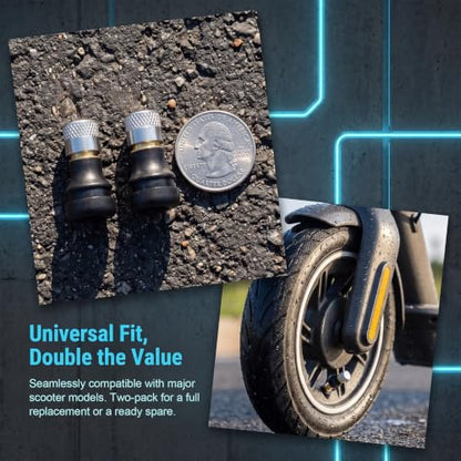 Tubeless Tire Valve Stems for Electric Scooter - color: Black, 2 Pcs