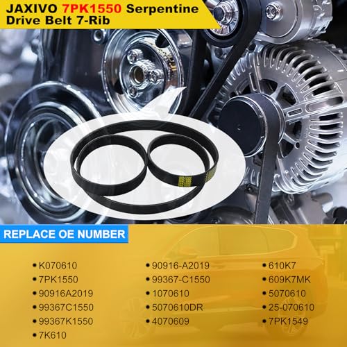 K070610 Serpentine Drive Belt V-Ribbed for Lexus 13-18 ES350,07-15 GS350,06-18 IS350 Highlander 3.5L,for Toyota 3.5L 13-18 Avalon,12-17 Camry,06-12 RAV4,11-16 Sienna,7PK1550 - size: 7PK1550-1550mm