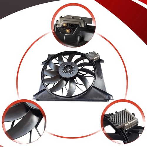 PartsFlow Radiator Brushless Cooling Fan Assembly Compatible with 2000 2001 2002 2003 Mercedes-Benz ML55 AMG OE#1635000393 - color: For Mercedes-Benz