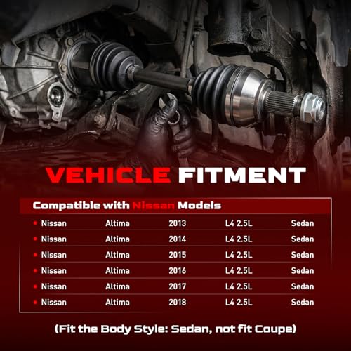 Betthand Front CV Axle Set Fit for 2013-2018 Altima Nissan L4 2.5L Sedan - size: 666417+666431