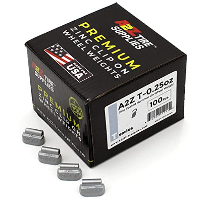 T Series Hammer on ZINC Wheel Weights Coated (0.25oz) Box of 100pcs - size: 0.25oz
