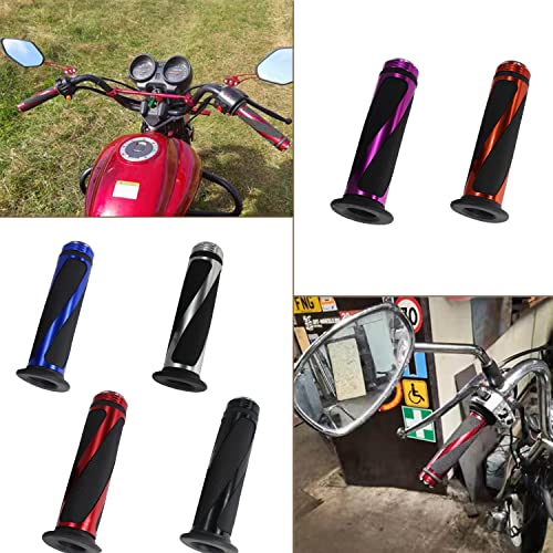 Universal Motorcycle Handlebar Grips Fits for Motorcycles with 7/8" Left Grip and 1" Right - color: Silver