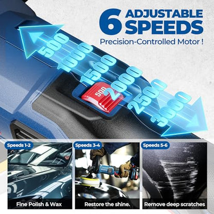 Dong Cheng 20V Brushless Cordless Polisher Kit, 6" Pad, 1 x 4.0Ah Battery