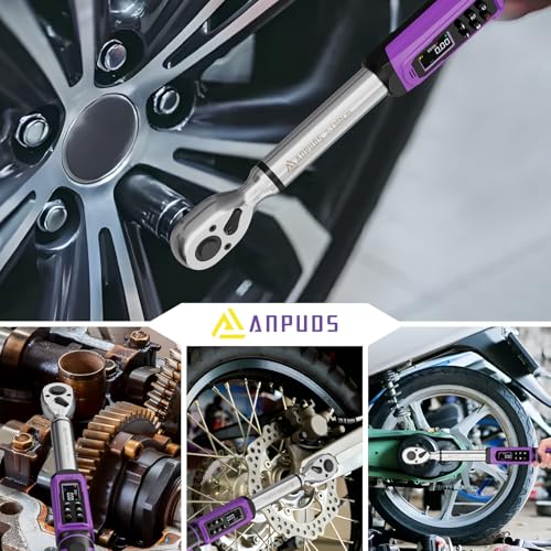 ANPUDS Digital Torque Wrench 3/8 Drive, 1.5-99.6 Ft-lb, ±1% Accuracy