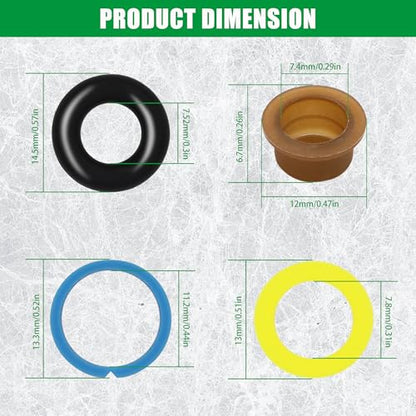 JA&MIU 48PCS Fuel Injector Seal Kits, Universal Repair Set Include O-Rings