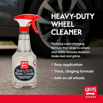 Griot's Garage Heavy-Duty Wheel Cleaner for All Wheel Finishes, Breaks Down and Removes Stubborn Brake Dust and Grime, PH Balanced, Non-Acidic, 10973, 22oz - size: 22 Fl Oz (Pack of 1)