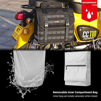 Rhinowalk Motorcycle Saddlebags, Waterproof Saddlebags, Quick Release 13L Single Side Hanging Bag Motorcycle Accessories - size: 13L