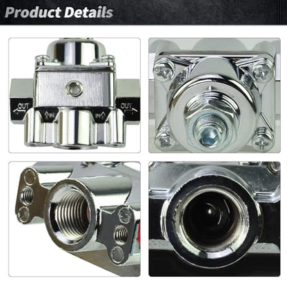 12-804 Adjustable Fuel Pressure Regulator With Gauge