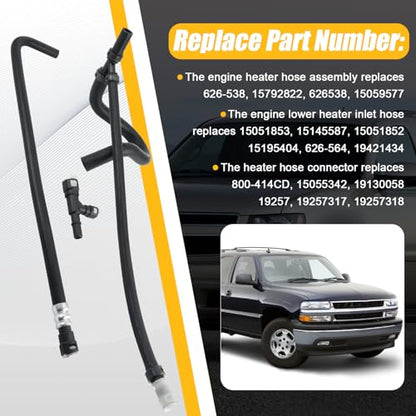 626-538 HAVC Heater Hose with Connector Kit Compatible with Tahoe 2000-2006
