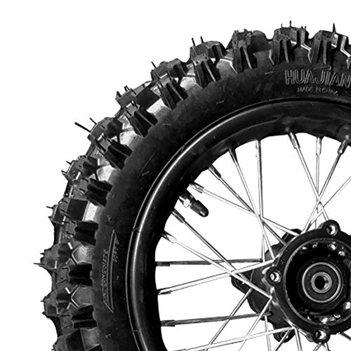 80/100-12inch Rear Tire Disc Brake Wheel Rim With 12mm Bearing Set for Pit Pro Dirt Bike - size: 80/100-12