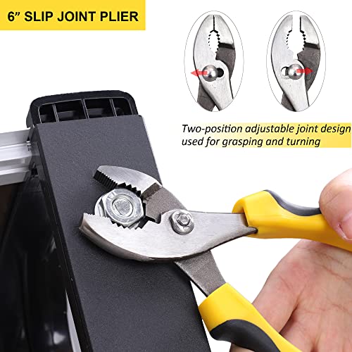 TOPLINE 5-Piece Pliers Set, Pliers Tool Set Included 8" Groove Joint, 7" Linesman, 6" Long Nose, 6" Slip Joint, 6" Diagonalfor Basic Home Maintenance
