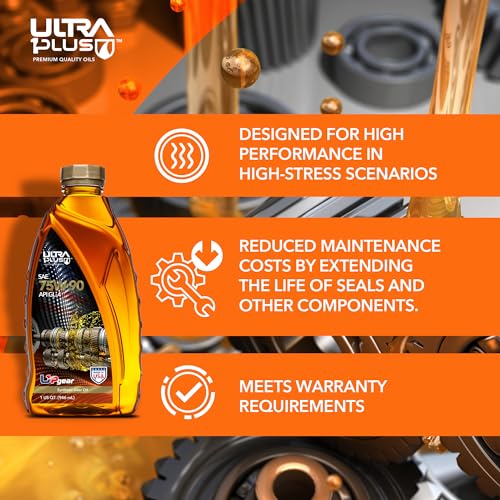 SAE 75W-90 Full Synthetic Gear Oil API GL-4 12 Quarts - size: 12 Quarts Pack