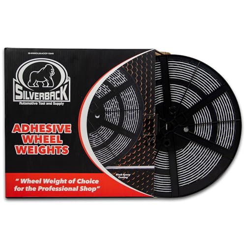 Silverback 1/4 oz Black Steel Adhesive Wheel Weights, 10 lb Roll - color: Black