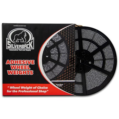 Silverback 1/4 oz Black Steel Adhesive Wheel Weights, 10 lb Roll - color: Black