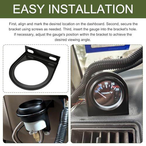 Single Gauge Mounting Panel, Gauge Bracket Holder, Dashboard Gauges Mounting Panel with Single Hole, Universal Metal Gauges Pillar Mount Pod Holder for Car, Truck, Boat and More (1PCS) - color: 1PCS