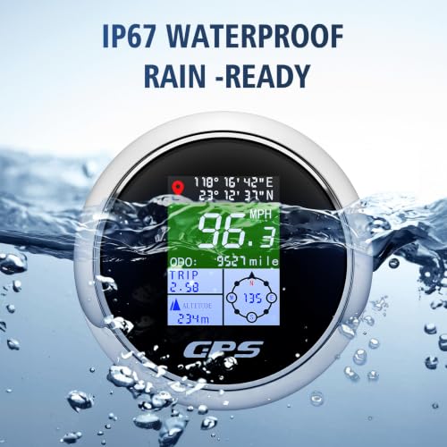 Boat GPS Speedometer Gauge 3-3/8" 85mm Waterpoof for Marine Car - color: Black & White