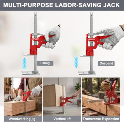 Labor Saving Arm Jack 2 Pack Height Adjustment Hand Jack 440LB Capacity - color: Red, size: 15.5 Inch