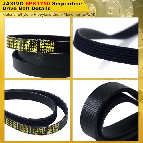 12669858 Serpentine Belt V-Ribbed Drive Belt Compatible with 19-26 Silverado/Sierra 1500 V8 5.3L 6.2L,21-26 Tahoe Suburban Escalade ESV Yukon XL V8 6.2L,Replace 6PK1750 - size: 6PK1750-1750mm