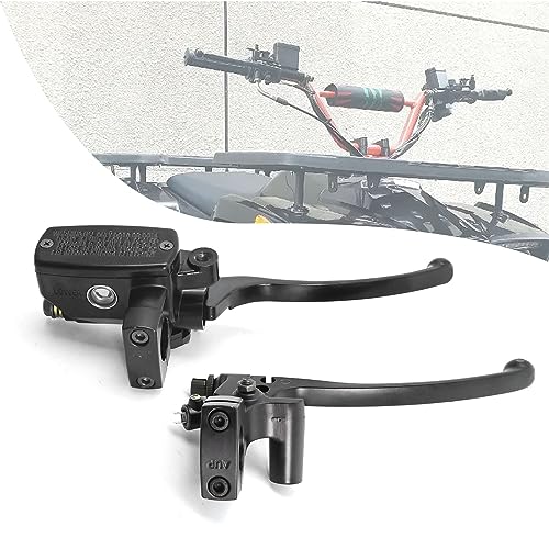 MDEOOSKY Motorcycle Brake Master Cylinder Clutch Lever 1" (25mm) Left & Right Brake Clutch Master Cylinder Replacement for Honda Kawasaki Suzuki Yamaha (Black)